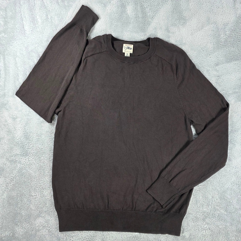 J.Crew Pima Cotton Crewneck Sweater Earthen Umber Med Minimalist Quiet Luxury